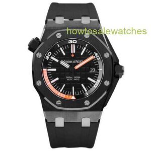 Lastest AP Wrist Watch Royal Oak Series Automatic Machinery 15707 Black Ceramic Date Display Timer med en diameter på 42 mm Single Watch