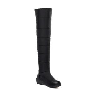 Stövlar Sgesvier Blue Black Over The Knee Women Winter Boots Wedge Heel Down Cotton Long Knight Riding Snow Boots Ladies Shoes B626