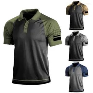 Herrpolos militär taktisk t-shirt män polo skjorta oss armé korta ärmkläder toppar tees sommar utomhus t-shirts