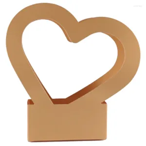 Gift Wrap AT14 10Pcs Heart Shape Portable Flower Box Bag Paper Packaging For Wedding Party Decor Florist Handy Case