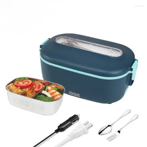 Servis 70W Multicooker Home Car Dual Purpose Heating Lunch Box Portable Electric Rice Ris Cooker Rostfritt stål Måltids varmare ångare