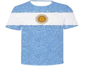 Argentyna T Shirt Country Flag Flaga krótkiego rękawu Niebieska biała Banner Sun Tee Colorfast Po Suknia unisex wszystkich rozmiar