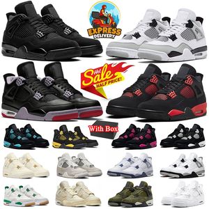 nike air jordan 4 retro jordens jorden jordan4s 4 Basketbol Ayakkabıları Erkek Kadın Jumpman 4s Deniz Köpüğü Askeri Kara Kedi Gece Yarısı