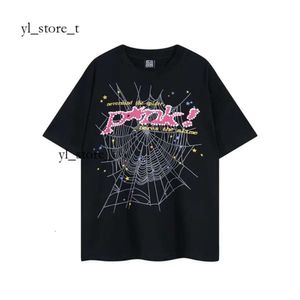 Male and Female T-shirt Singer Sp5der T Shirt Spider Web Print Loose Casual Niche Trendy Brand Couple Pure Cotton Street Trendy Brand Designer T Shirts 1223