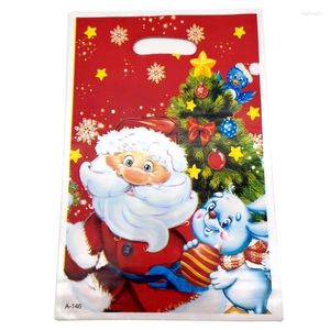 Gift Wrap 10pcs Christmas Bags Santa Claus Elk Xmas Tree Candy Decorations For Home Loot Bag Year Party Favor