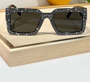 Luxury Crystal Stones Sunglasses Square Black Dark Grey Men Women Shades Sunnies Lunettes de Soleil Glasses Occhiali da sole UV400 Eyewear