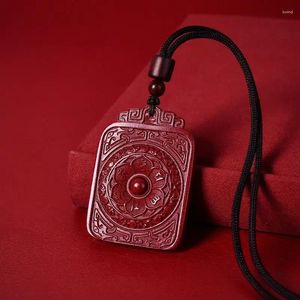 Pendant Necklaces Six-character Cinnabar Mantra Lotus For Men And Women High Content Purple Sand Protective Talisman