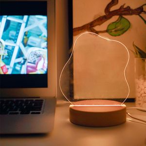 Acrylic Transparent Note Board LED Light-Emitting Message Board Erasable Home Memo Reminder Board USB Decorative Night Lamp
