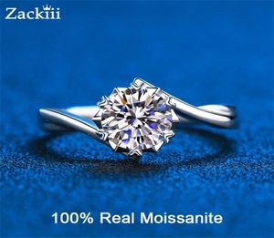 100 Pierścień propozycji dla kobiet 1CT 2CT VVS Diamond Platinum Srebrne pierścienie Ed Band Serce Prong Wedding Pround 2208137649830