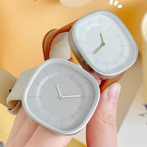 Simple Womens Square Watches Luxury Brand Ladies Solid Quartz Watch Leather Straps Wristwatche Female Korean Clock Reloj mujer 240318