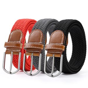 Student Youth Casual Belt Korean version av Canvas Men's and Women's Woven Belt utan att borra elastiskt bälte