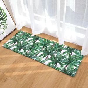 Tapetes tropicais folhas verdes planta entrada capacho quarto sala de estar corredor interior tapete antiderrapante decoração de casa