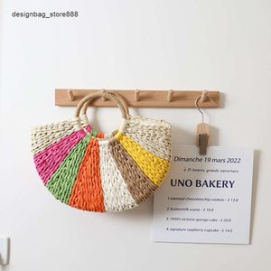 Dinner Package New Wholesale Retail Small Rainbow Thai Woven Bag New Handheld Beach Vacation