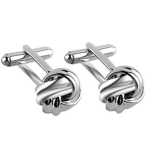 High Quality Knot Cufflinks Men Gold Silvery French Shirt Cuff Links Plated Enamel Cuff Buttons Wedding Party Business Jewelry 240320