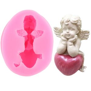 Cupid Little Angel Silicone Fondant Mögel Diy Boy Cake Decorating Tools Chocolate Candy Candy Cupcake Mold Kök bakformar