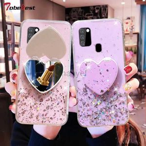 Cell Phone Cases Heart Mirror Sequins Glitter Case For Samsung Galaxy A51 A71 A01 A11 A12 A21 A21S A31 A41 A42 A81 A91 M31 M51 M31S Cover 2442