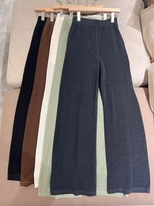 Women's Pants Casual Solid Color High Quality Wool Jersey Flare Knitted