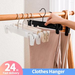 Hangers 10PCS Clothes Hanger With Adjustable Clip Pants Skirt Saving Space Lightweight For Hanging Trousers/Socks/Skirts/Coats