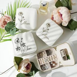 Aufbewahrungstaschen, Geburtsmonat, Blumen-Schmucketui, personalisierte Reisebox, Geburtstagsgeschenk, Weihnachten, Urlaub, individuell, C