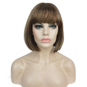 Wigs StrongBeauty 27Color Women's Wig Synthetic Black/Blonde Short Straight Neat Bang Bob Style Hair Full Wigs