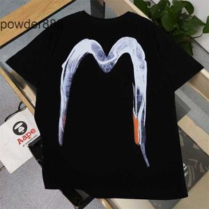 2024 Summer New Fashionable Brand Fushen Calligraphy Graffiti Letter Printing Short Sleeve T-Shirt Par Style