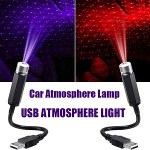 Romantyczna LED Car Dach Star Night Light Projector Atmosfera Galaxy Lampa USB Dekoracyjna lampa Regulowana Wewnętrzna dekoracje samochodu