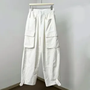 Erkekler Kot 2024ss High Street Büyük Cep Düz Kargo Pantolon Sıradan Pantolon Pantolon Sokak Giyim Sweetpants y2k Giyim Teknoloji Giyim