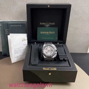 AP Chronograph Watch Royal Oak Offshore Series 26470io Elephant Grey Titanium Stop z tyłu Transparent Mens Timing Fashion Sports Machinery Watch