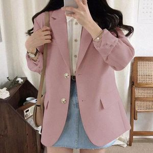 Abiti da donna Cappotto versione coreana Primavera Autunno Abito piccolo Cappotto da donna Capispalla versatile in tinta unita Moda Casual Allentato Top per studenti