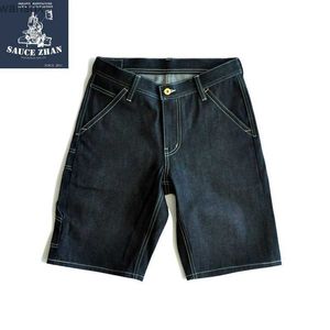 Men's Jeans SauceZhan 266XX shorts jeans mens raw denim jeans knee length Selvedge denim jeans mens straight casual jeansL2404