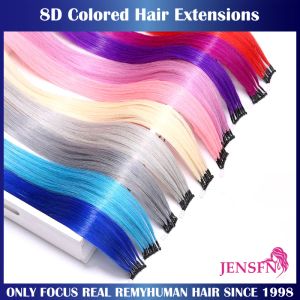 Extensions 8D Natural Hair Extensions Human Hair 10pcs 0.5g/s Micro Ring 18Inch Micro Link Hair Loop Extension For Women variety of color