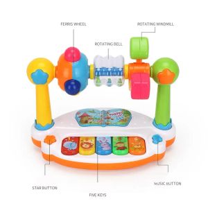 Baby rotierende Musik Klavier Spielzeug Aktivitätstisch Kinder Bildungsspielzeug mit leichten Sound Baby Musikspielzeug Weihnachtsgeburtstag Geschenk