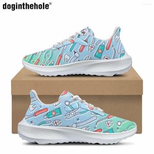 Scarpe casual Doginthehole gradiente attrezzatura dentale modello stampa sneakers piatte da esterno da donna stringate da corsa