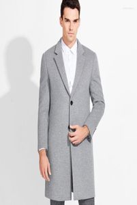 Men039s trench coats marca de alta qualidade 2022 primavera outono masculino fino único breasted casual cinza estilo lazer casaco longo windbre1987831