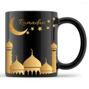 Mugs 2024 Selling 11 Oz Coffee Milk Tea Ramadan Gift Box Ceramic Porcelain Black