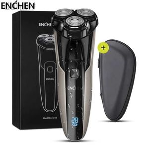 Elektrorasierer ENCHEN Rasierer für Männer Wiederaufladbarer Rotationsrasierer mit Pop-up-Trimmer und Reiseetui Wet Dry Dual Use Beard 2442