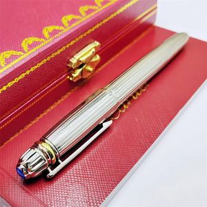 Luxury CT Classic Ballpoint Silver Metal With Blue Baozhu Signature Writing Office Supplies Gift Stationery 240325