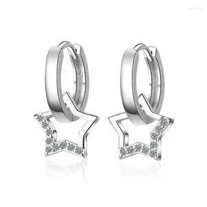 Orecchini a cerchio 2024 Mini piccola stella creativa moda argento colore zircone per donne ragazze vacanza gioielli regalo per feste