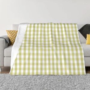 Filtar Fern Green Mini Gingham Kontrollera Plaid andningsbar mjuk flanell sprint geometrisk tartan kast filt för soffbils sovrum