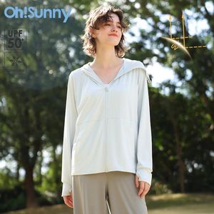 女性用ジャケットOhsunny Spring Summer Sun Protection Anti-UV Longleseve Loose Woman Cool Feeling Feeling Skin Frfiry Coat