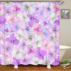 Shower Curtains Beautiful Flowers Curtain Bathroom Waterproof Leaves Plant Printing For Bath With Hooks