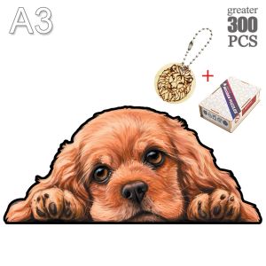 Dog 3D Wooden Puzzle Adult Kids Jigsaw Puzzles Puppy Animal Puzzles Boutique Gift Box Packaging Children Christmas Gifts Toys