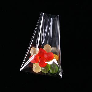 Transparent öppen topp små plastpåsar för godis lollipop cookie förpackning cellofan väska bröllopsfest favorit poly opp presentväska