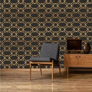 Wallpapers Milofi Custom Large Mural Wallpaper 3D Modern Golden Abstract Geometric Light Luxury Stereo Background