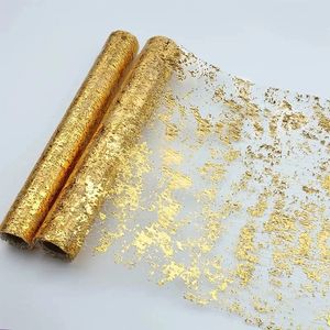 Corredor de mesa dourado decoração de casamento festa de ouro goldfoil malha rosa prata lantejoulas rolo fino toalha de mesa de jantar 240325