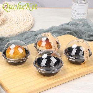 Gift Wrap 100/50Sets Clear Transparent Moon Cake Cupcake Packaging Box Christmas Wedding Party Package Egg-Yolk Puff Container