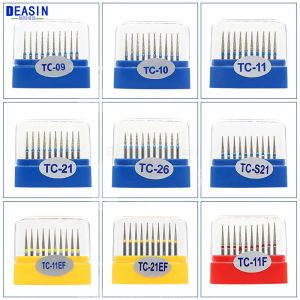 10st/box TC Series Dental Diamond Bur FG High Speed ​​Burs för tänder Polering 1,6 mm Dental Lab Poleringsverktyg