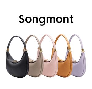 Designer Bag Half Moon Crescent Songmont Luna For Womens Luxury Handväska Mens Cross Body Shoulder Strap Bags Totes Pink Plånbok Calfskin till och med färgglad koppling 66