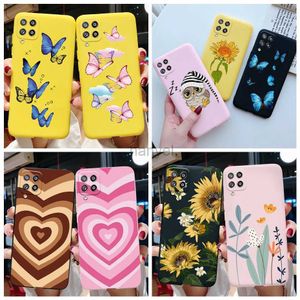 Casos de telefone celular para Samsung M32 Caso Silicone Macio Bonito Borboleta Flor Pintada Capa Traseira Galaxy M 32 SM-M325F 2442