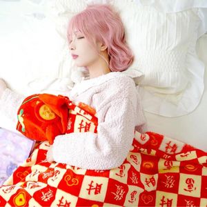 Blankets Exquisite Workmanship Blanket Vibrant Chinese Year Super Soft Wear Resistant Washable Decorative Home Accessory